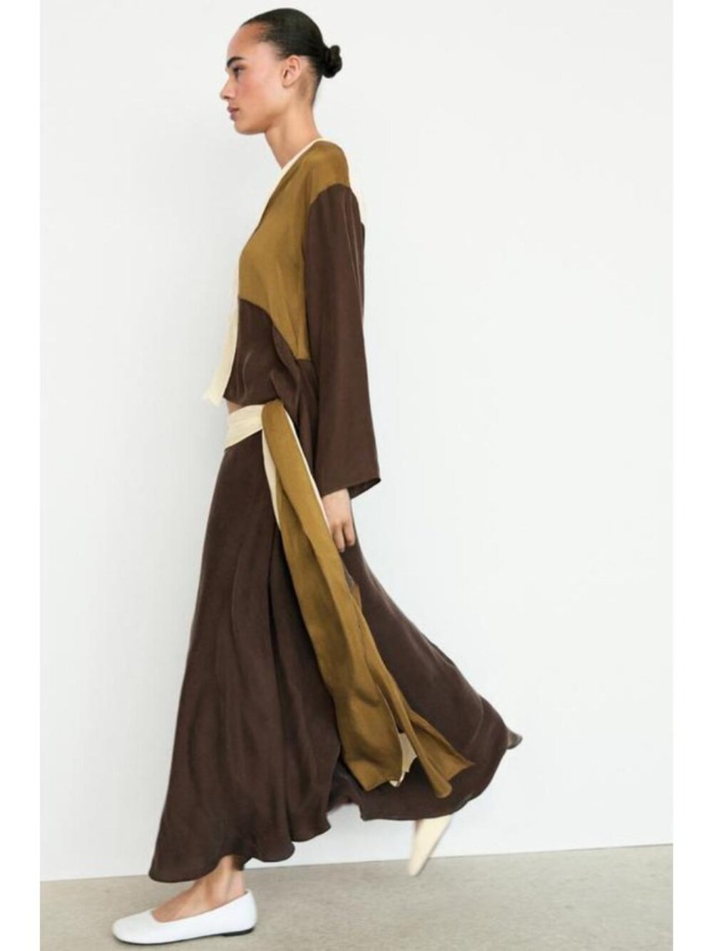 ZARA CONTRAST RUFFLE MIDI SKIRT 5205/509/700